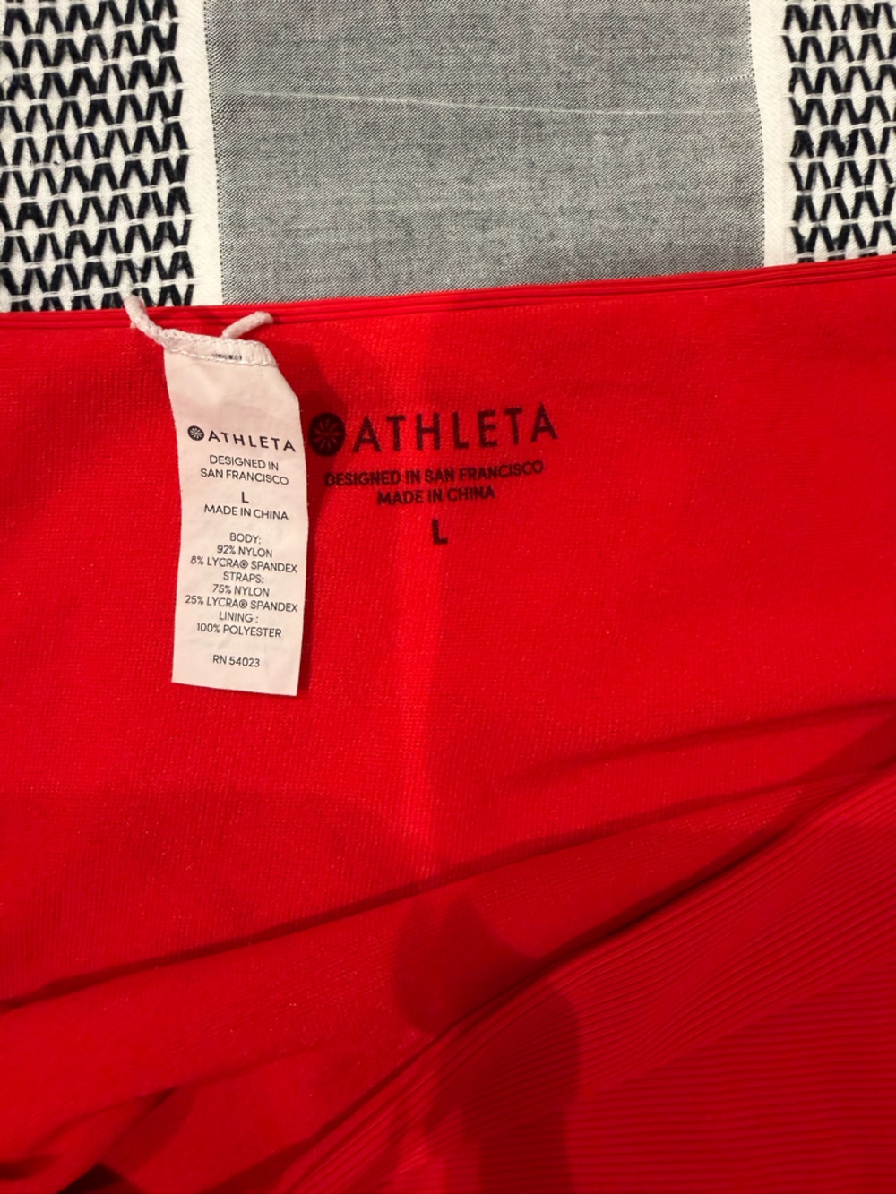 Athleta Cloudbreak Rib Strappy Bikini top M and bottoms L worn 2x Red - Picture 3 of 10